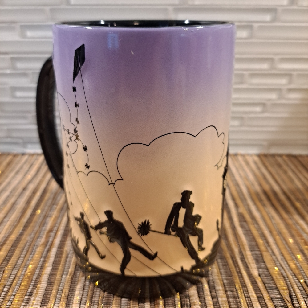 Disney Parks Mary Poppins Silhouette 3D Embossed Ceramic Coffee Tea Mug 16 Oz - Picture 3 of 6